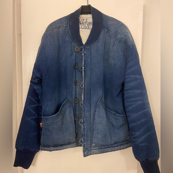 Free City Abiquiu Sherpa Jacket Indigo Blue Size Medium - Picture 3 of 10